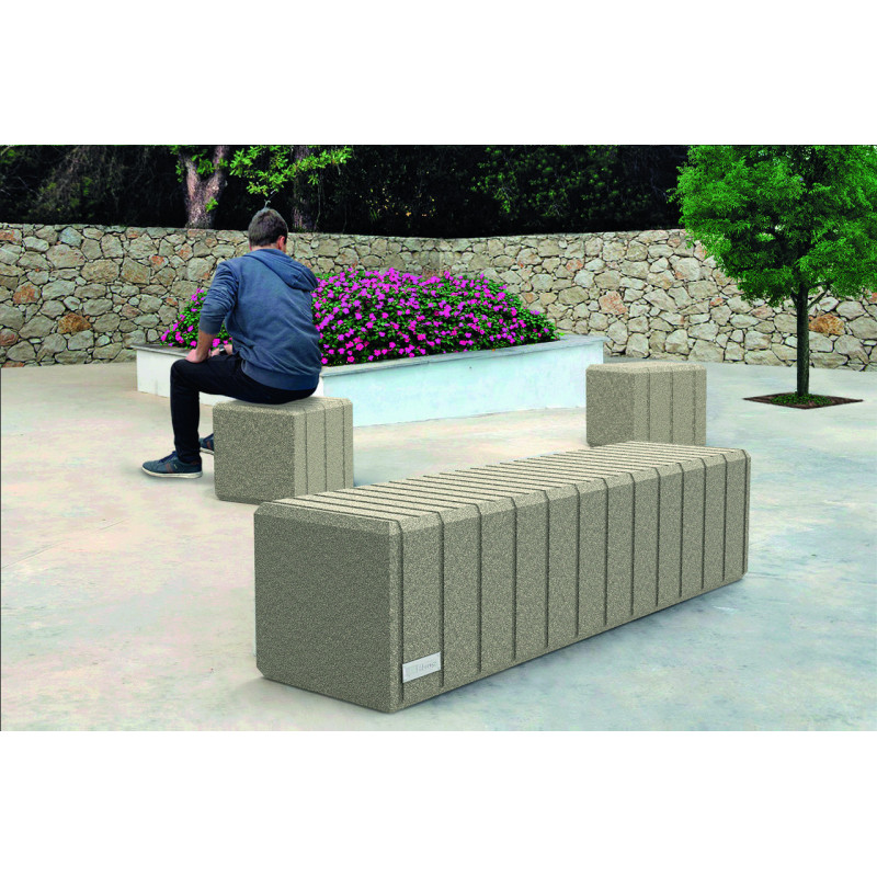 3 banquettes plastique JAYA carrée-rectangle-courbe