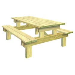 3 tables pique-nique en Pin...