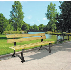 4 bancs publics bois MERAK + offert 1 banquette