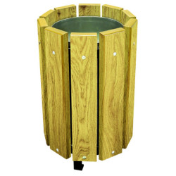 3 corbeilles de rue en bois VIRGINIS