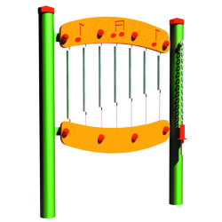 Cabane bois FAMILY + panneau sensoriel MUSIQUE