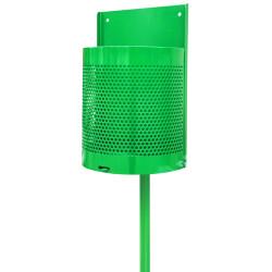 Poteau acier pour corbeille demi-ronde