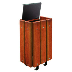Poubelle de voirie en bois SUPERBA