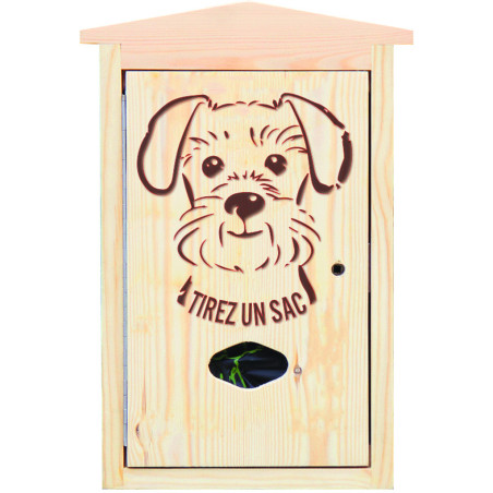 Distributeur et borne hygiène canine en bois NALA