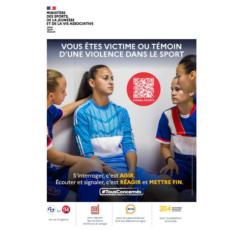 Panneau prévention violences dans le sport