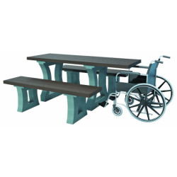 5 tables extérieures PMR recyclées ZIBAL